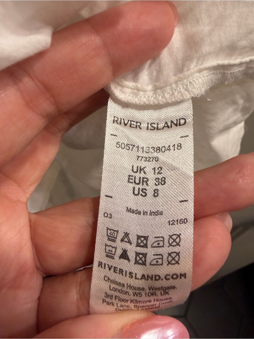 NWOT River Island Size 8 White Broderie Smocked Midi Dress - Picture 5 of 8